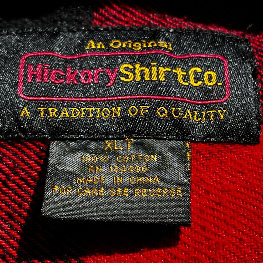 Hickory Men Red/Black Long Sleeve Button Down Shirt - Picture 3 of 6